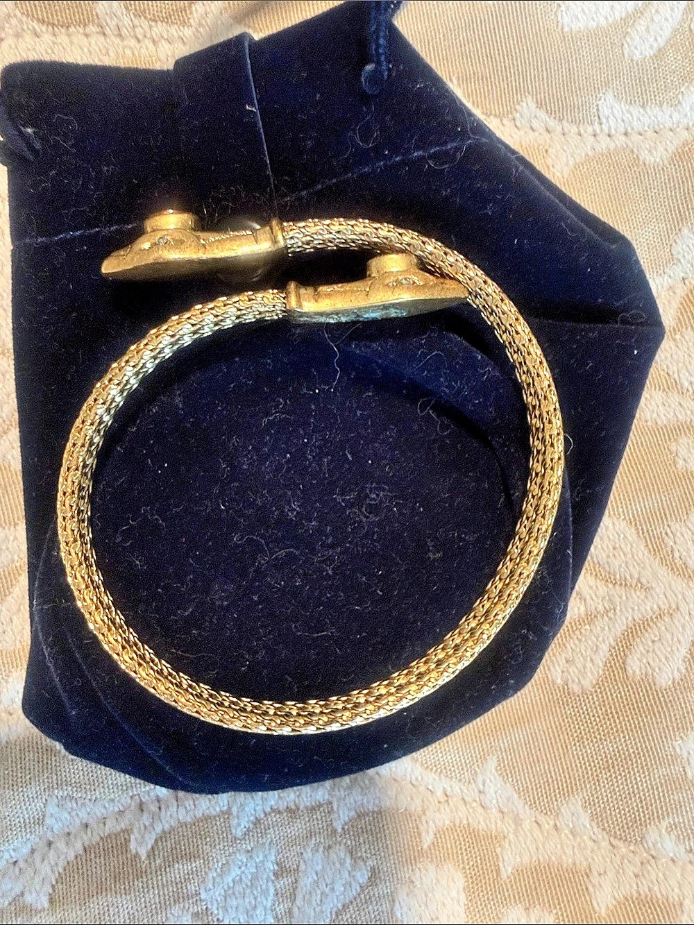 Stella & Dot Coiled Mesh Two Headed Snake Bracelet